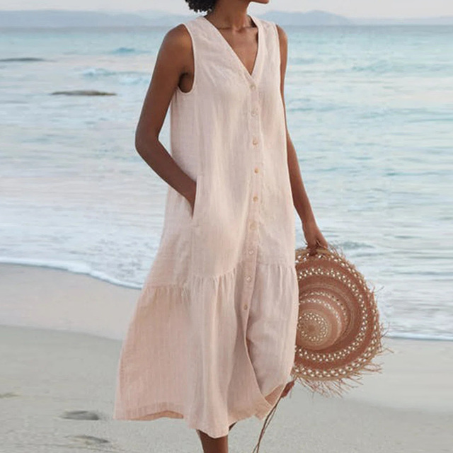 NELLA – RELAXED V-NECK SUMMER DRESS