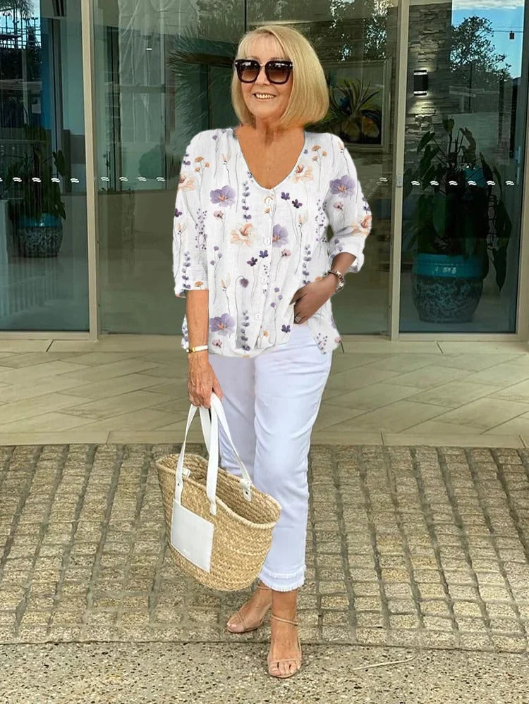 LESLIE – LIGHTWEIGHT FLORAL BLOUSE
