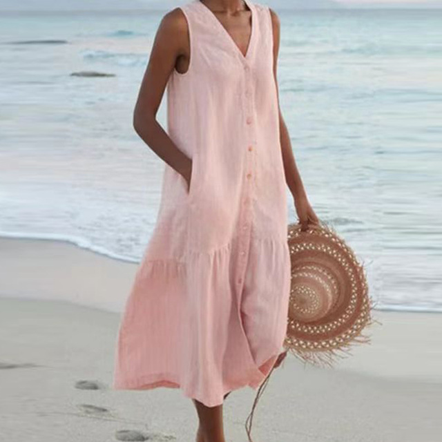 NELLA – RELAXED V-NECK SUMMER DRESS