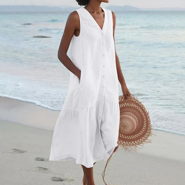 NELLA – RELAXED V-NECK SUMMER DRESS