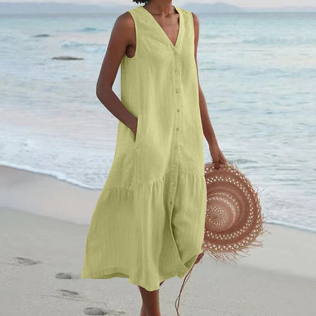 NELLA – RELAXED V-NECK SUMMER DRESS