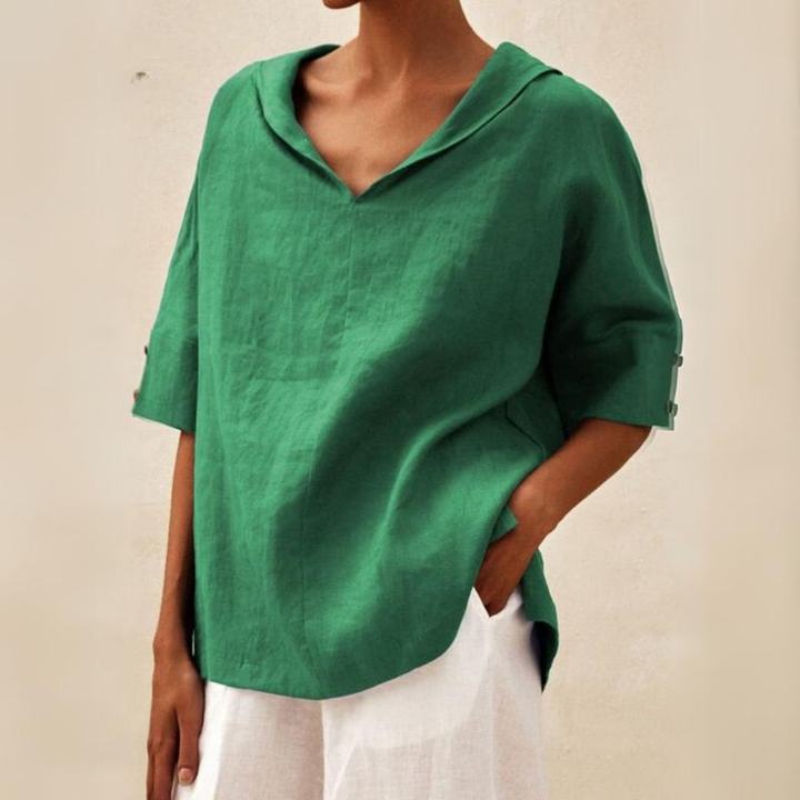 LOUISE – RELAXED OVERSIZED COLLAR BLOUSE