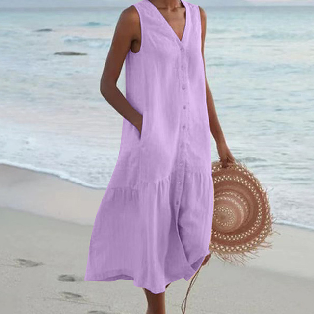 NELLA – RELAXED V-NECK SUMMER DRESS