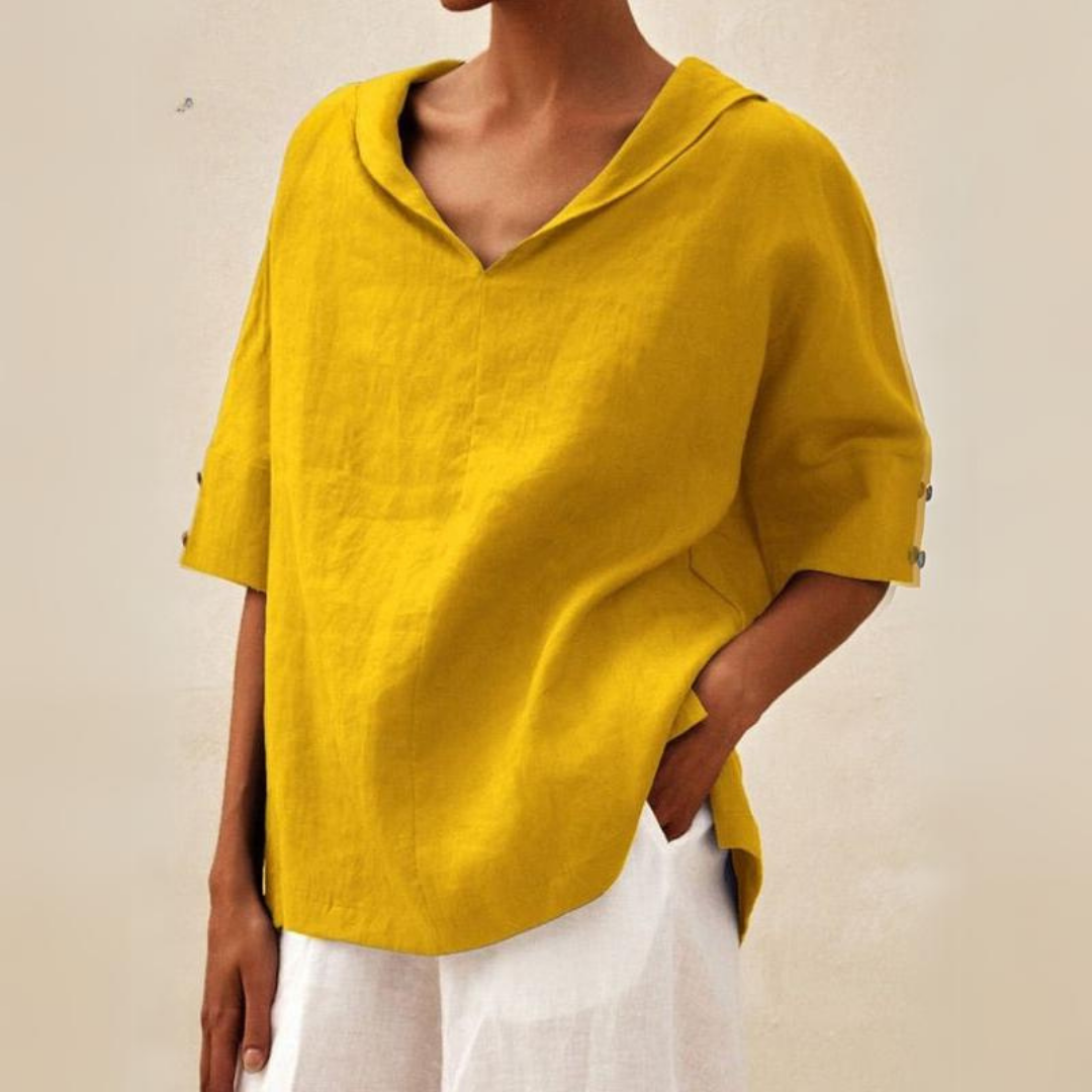 LOUISE – RELAXED OVERSIZED COLLAR BLOUSE
