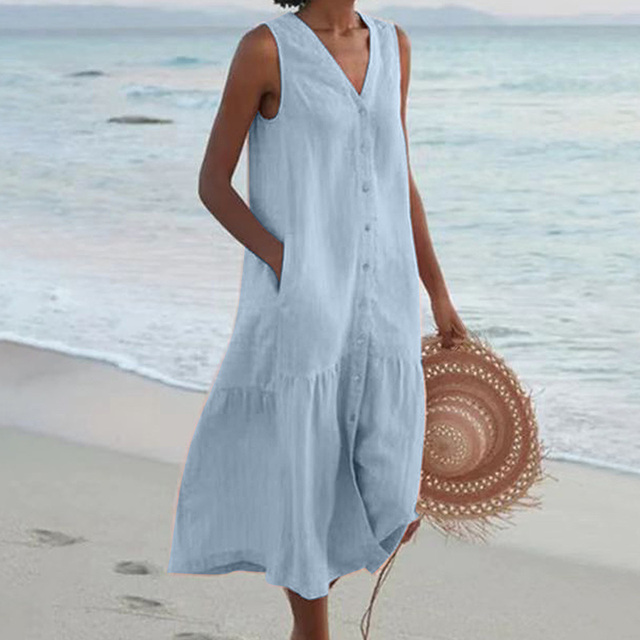 NELLA – RELAXED V-NECK SUMMER DRESS