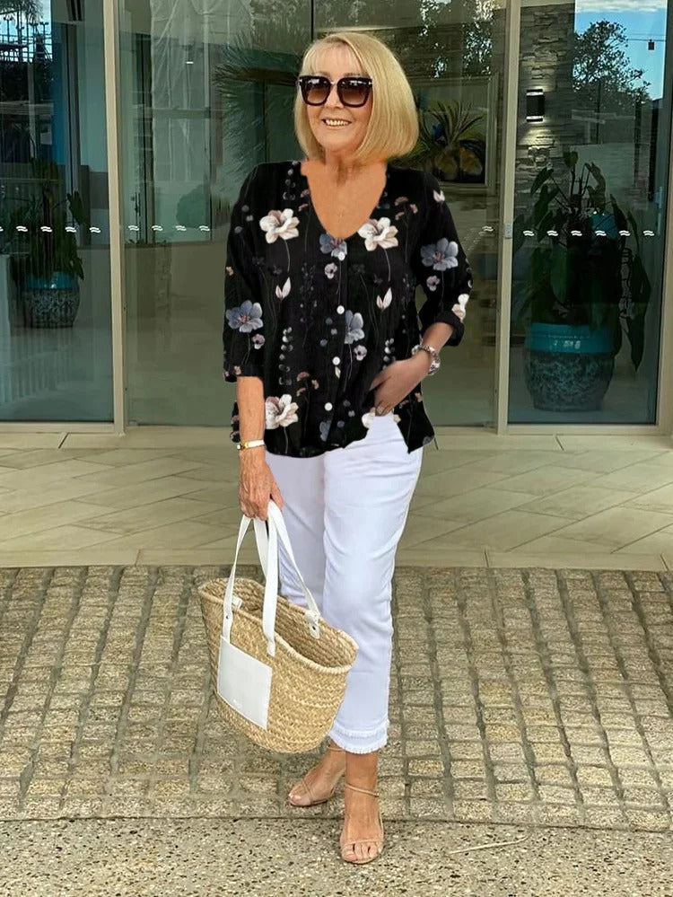 LESLIE – LIGHTWEIGHT FLORAL BLOUSE