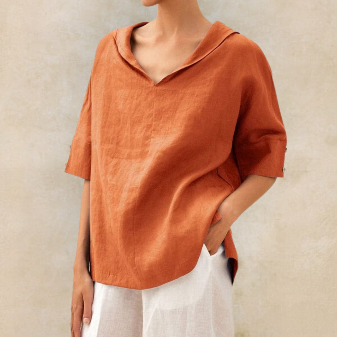 LOUISE – RELAXED OVERSIZED COLLAR BLOUSE