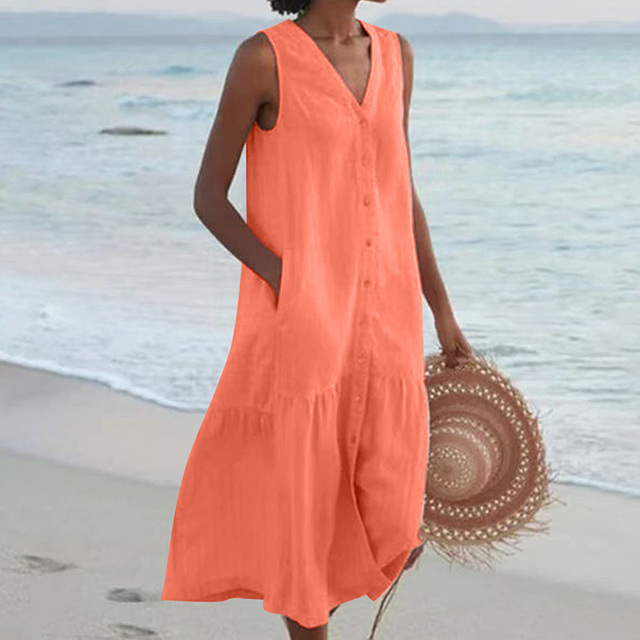 NELLA – RELAXED V-NECK SUMMER DRESS