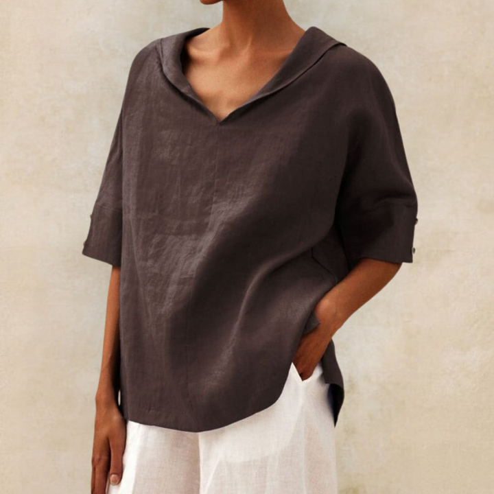 LOUISE – RELAXED OVERSIZED COLLAR BLOUSE