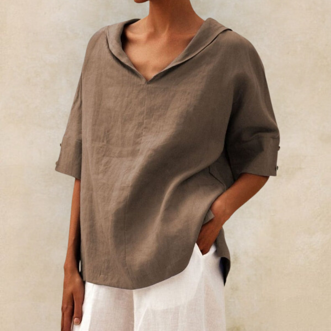 LOUISE – RELAXED OVERSIZED COLLAR BLOUSE