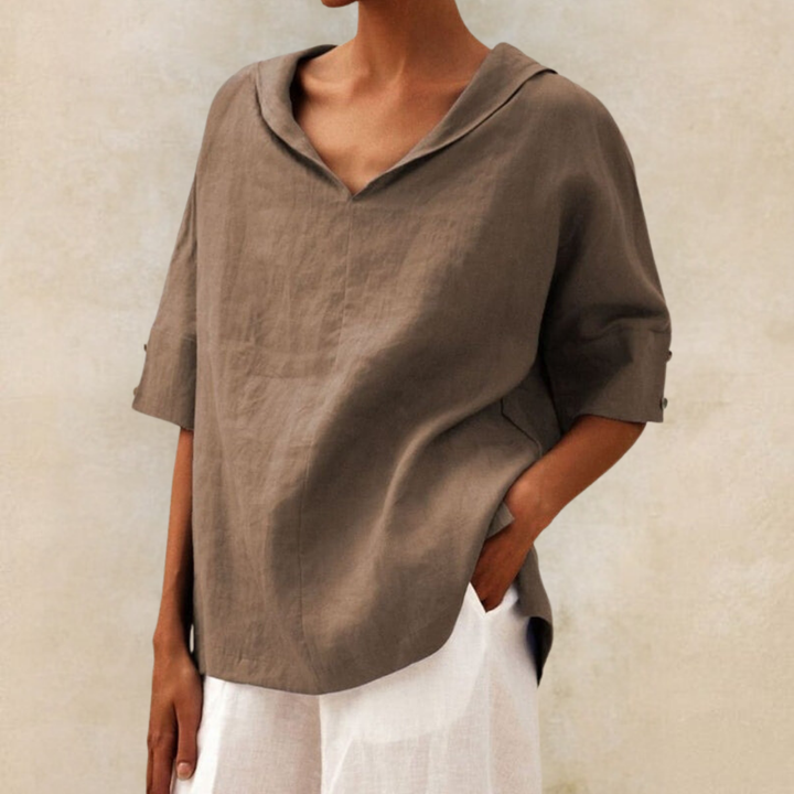 LOUISE – RELAXED OVERSIZED COLLAR BLOUSE