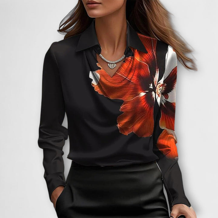 EMILIA– SHINY DRAPED BLOUSE
