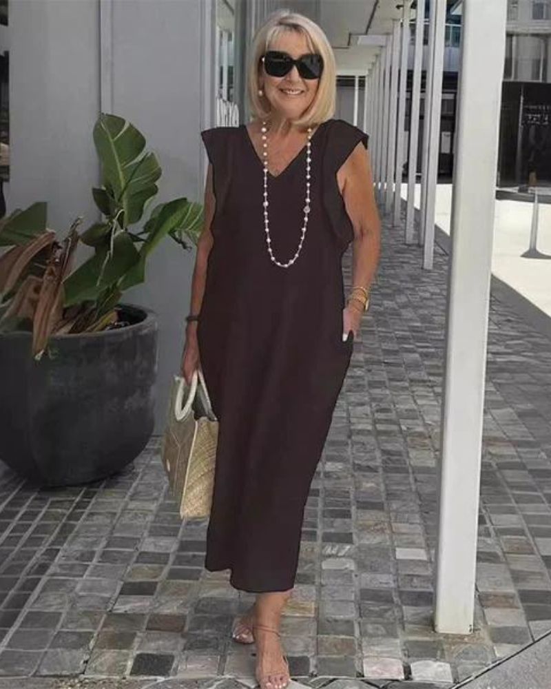 LAINEY – LIGHTWEIGHT COTTON-LINEN DRESS