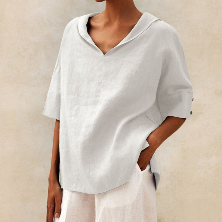 LOUISE – RELAXED OVERSIZED COLLAR BLOUSE