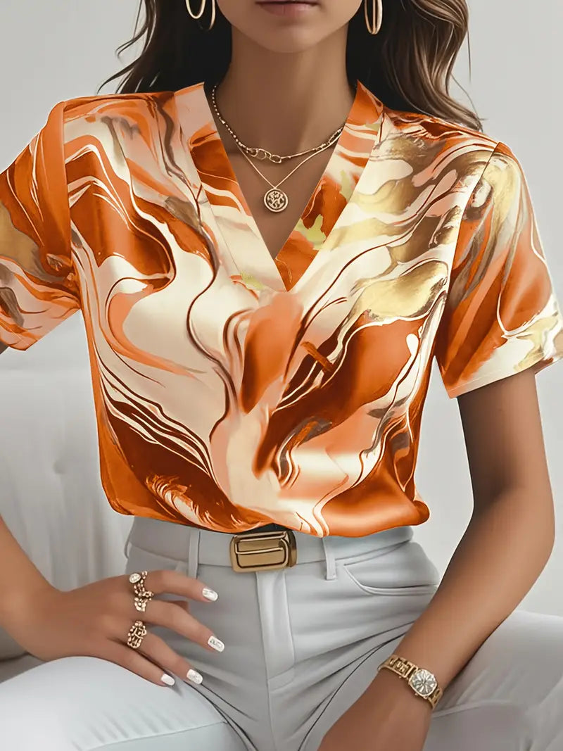 ELISE - MARBLE PRINT SHIRT