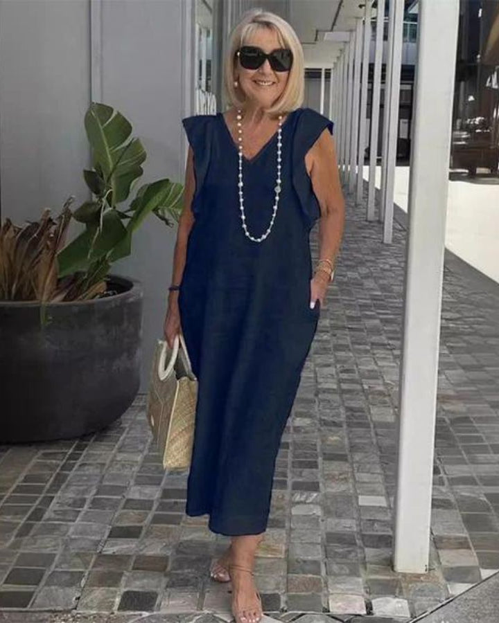LAINEY – LIGHTWEIGHT COTTON-LINEN DRESS