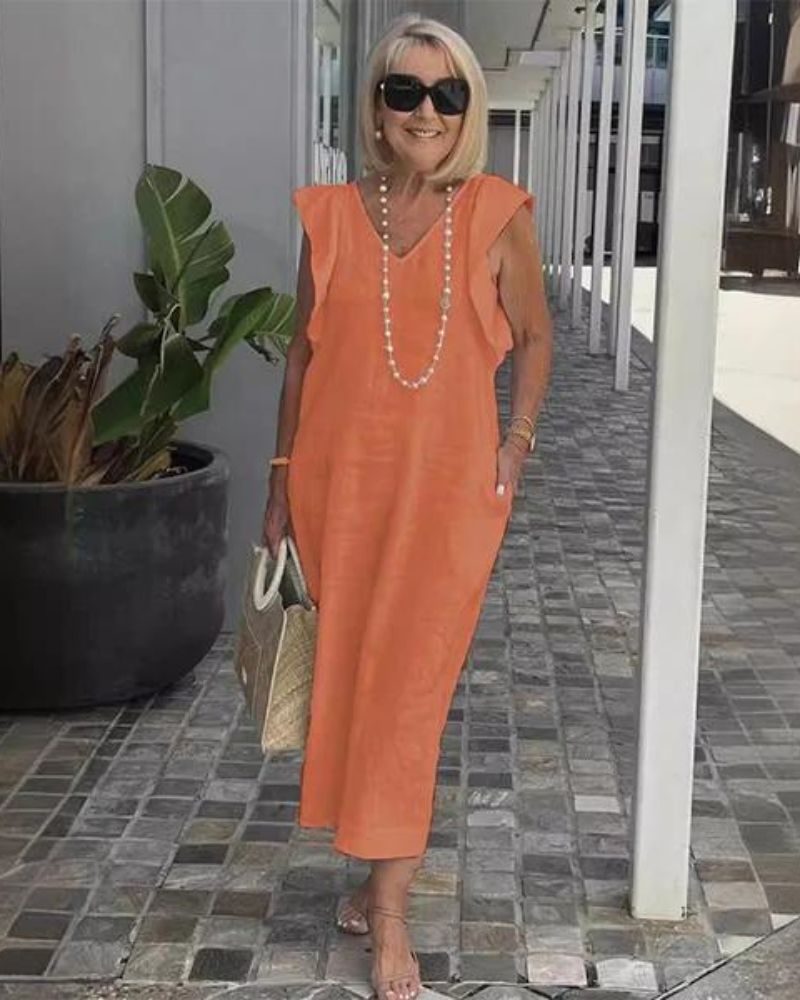 LAINEY – LIGHTWEIGHT COTTON-LINEN DRESS