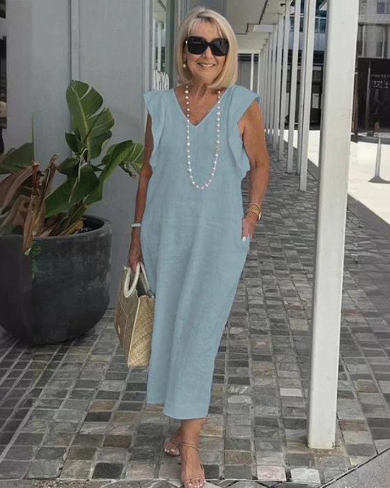LAINEY – LIGHTWEIGHT COTTON-LINEN DRESS