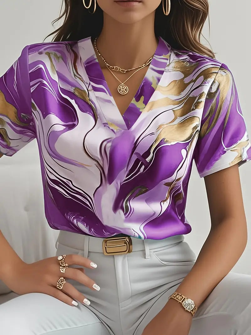 ELISE - MARBLE PRINT SHIRT