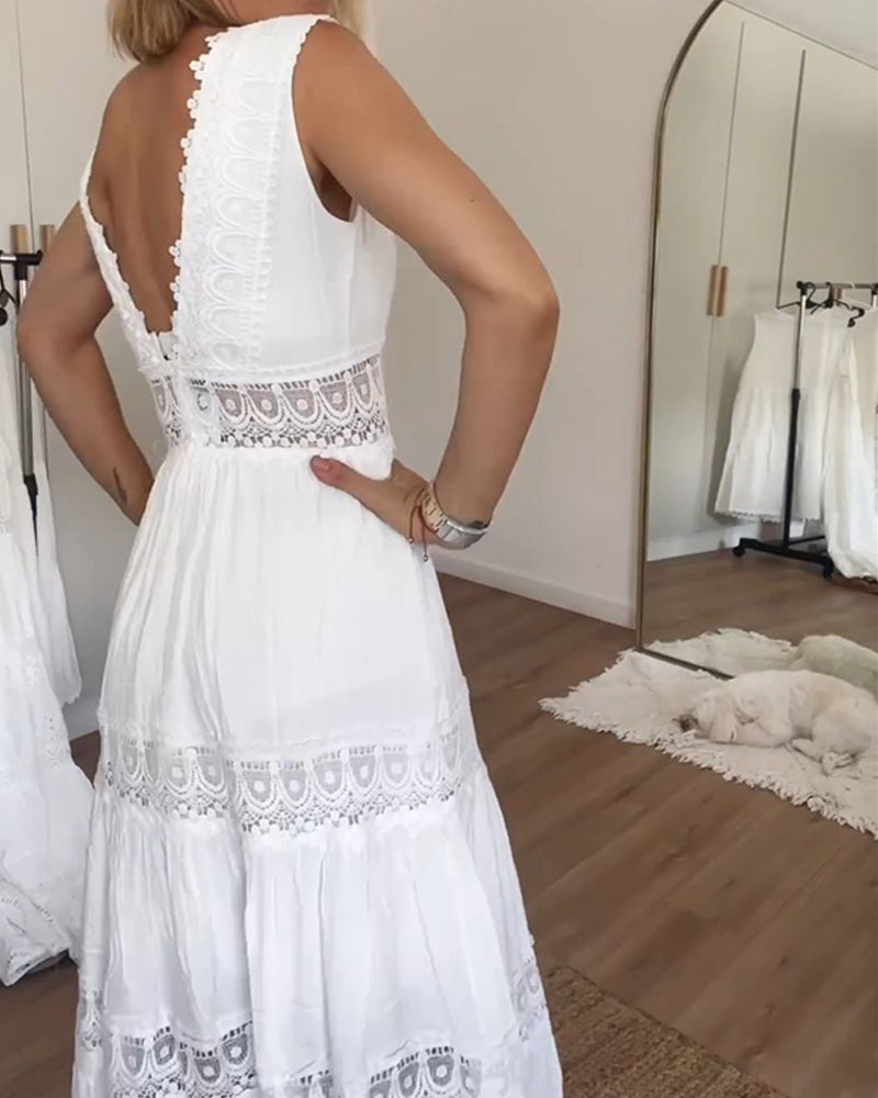 STACEY – LACE MIDI DRESS