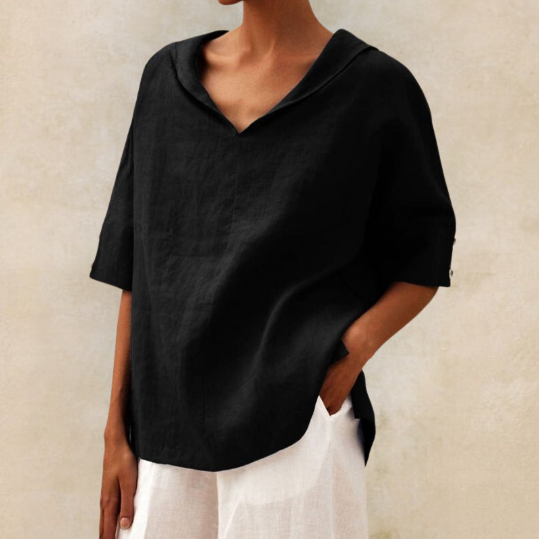 LOUISE – RELAXED OVERSIZED COLLAR BLOUSE