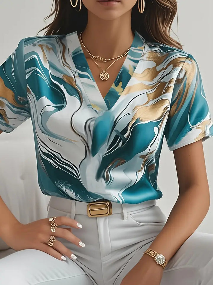 ELISE - MARBLE PRINT SHIRT