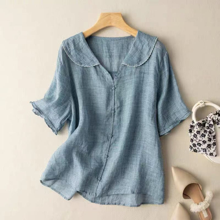 LYRA – AIRY COTTON-LINEN BLOUSE
