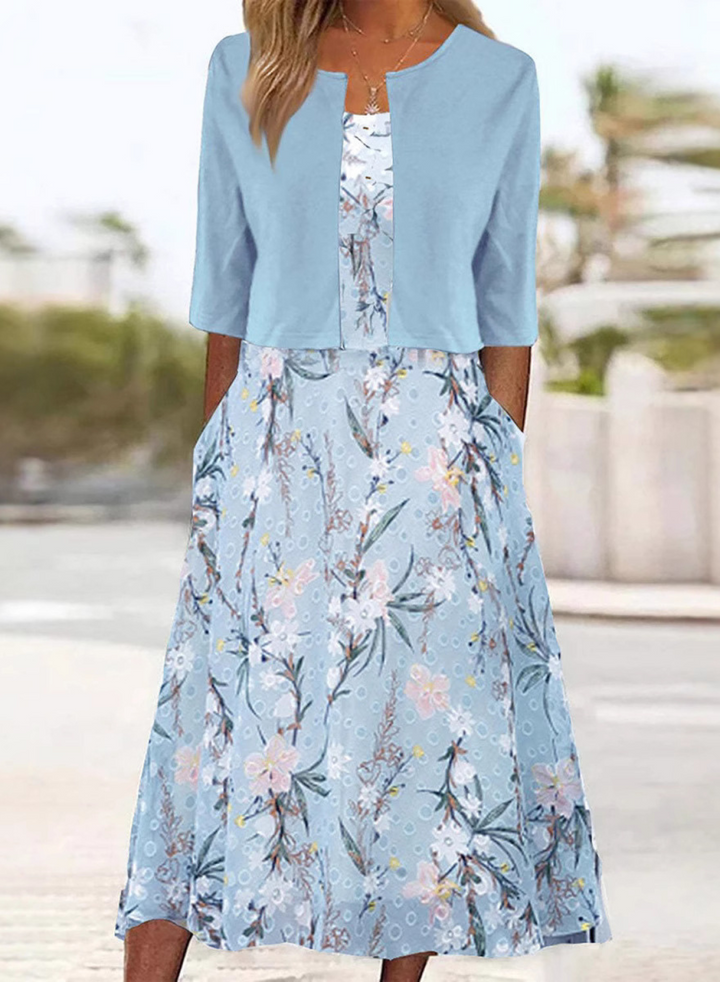 MONA  – FLORAL TWO-PIECE MIDI DRESS