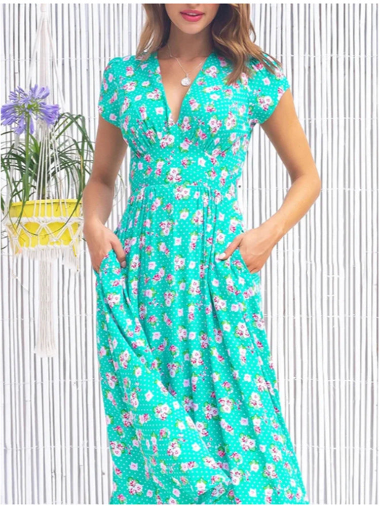 ALINA – FEMININE FLORAL MIDI DRESS