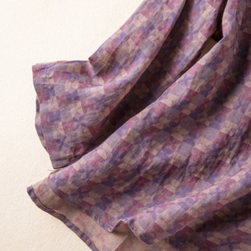 AURORA – COTTON-LINEN FLORAL BLOUSE