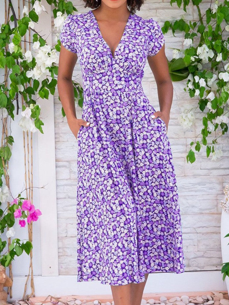 ALINA – FEMININE FLORAL MIDI DRESS
