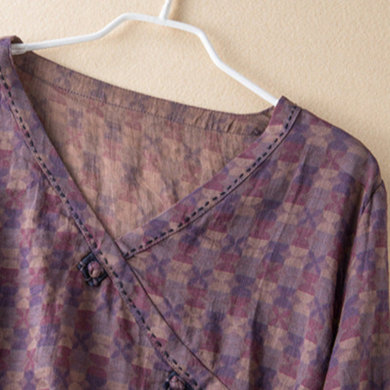 AURORA – COTTON-LINEN FLORAL BLOUSE