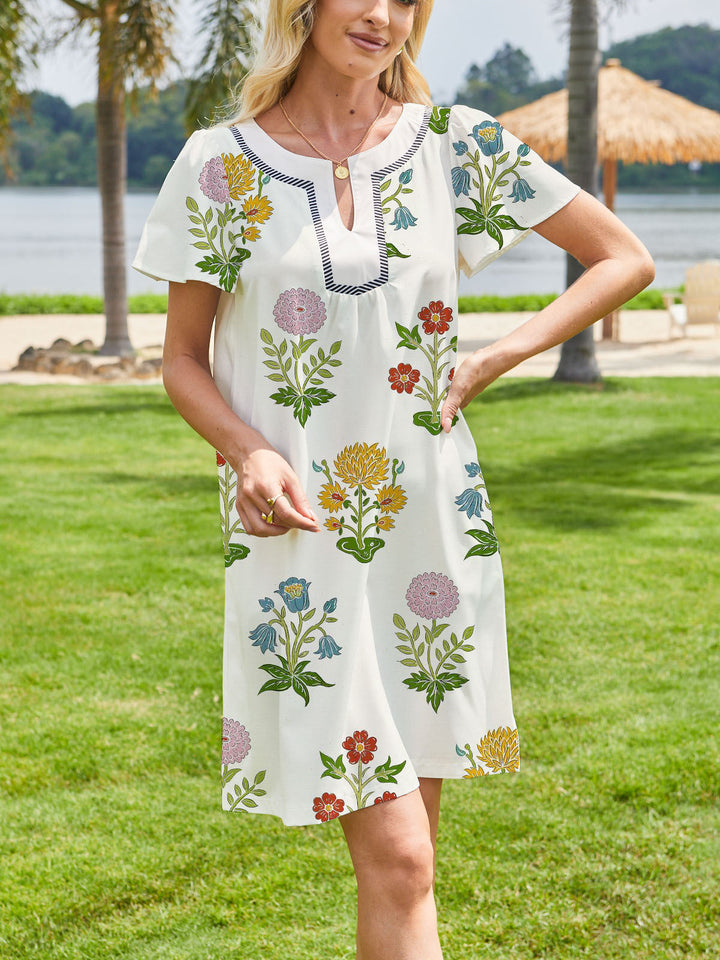 NOVA – EMBROIDERED FLORAL SHIFT DRESS