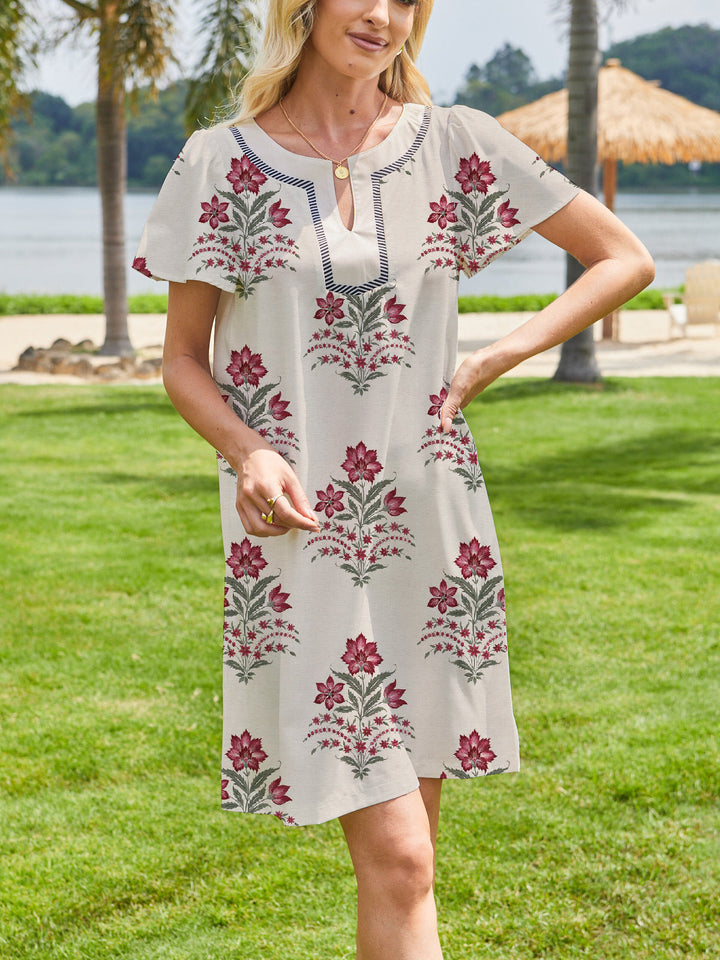 NOVA – EMBROIDERED FLORAL SHIFT DRESS