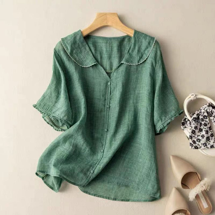 LYRA – AIRY COTTON-LINEN BLOUSE