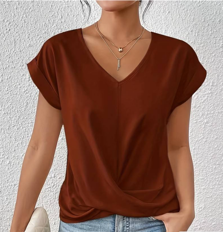 JANINE  – ELEGANT V-NECK TOP
