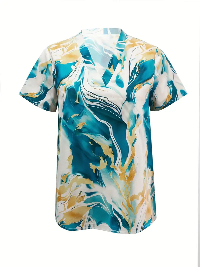ELISE - MARBLE PRINT SHIRT