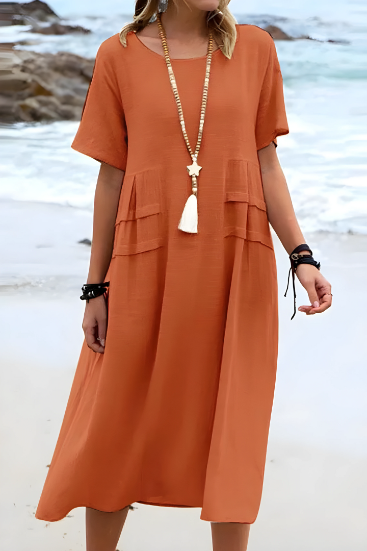 CASSIA – FLATTERING COTTON-LINEN DRESS