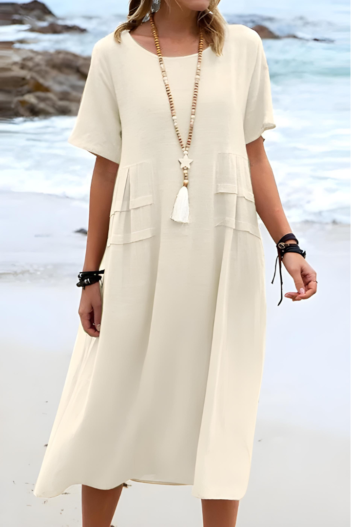 CASSIA – FLATTERING COTTON-LINEN DRESS