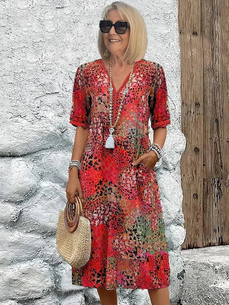 SANDRA – STATEMENT PRINT MIDI DRESS