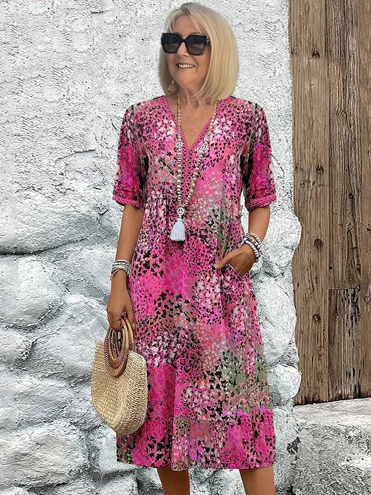 SANDRA – STATEMENT PRINT MIDI DRESS