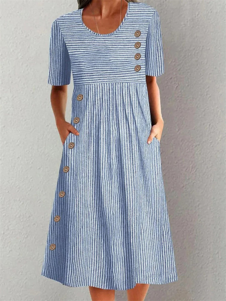 IRENE – STRIPED MIDI DRESS