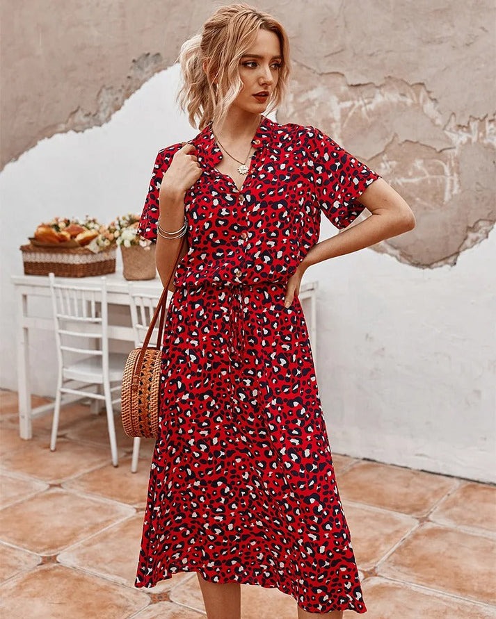 ALINE – FLOWY PRINTED DRESS