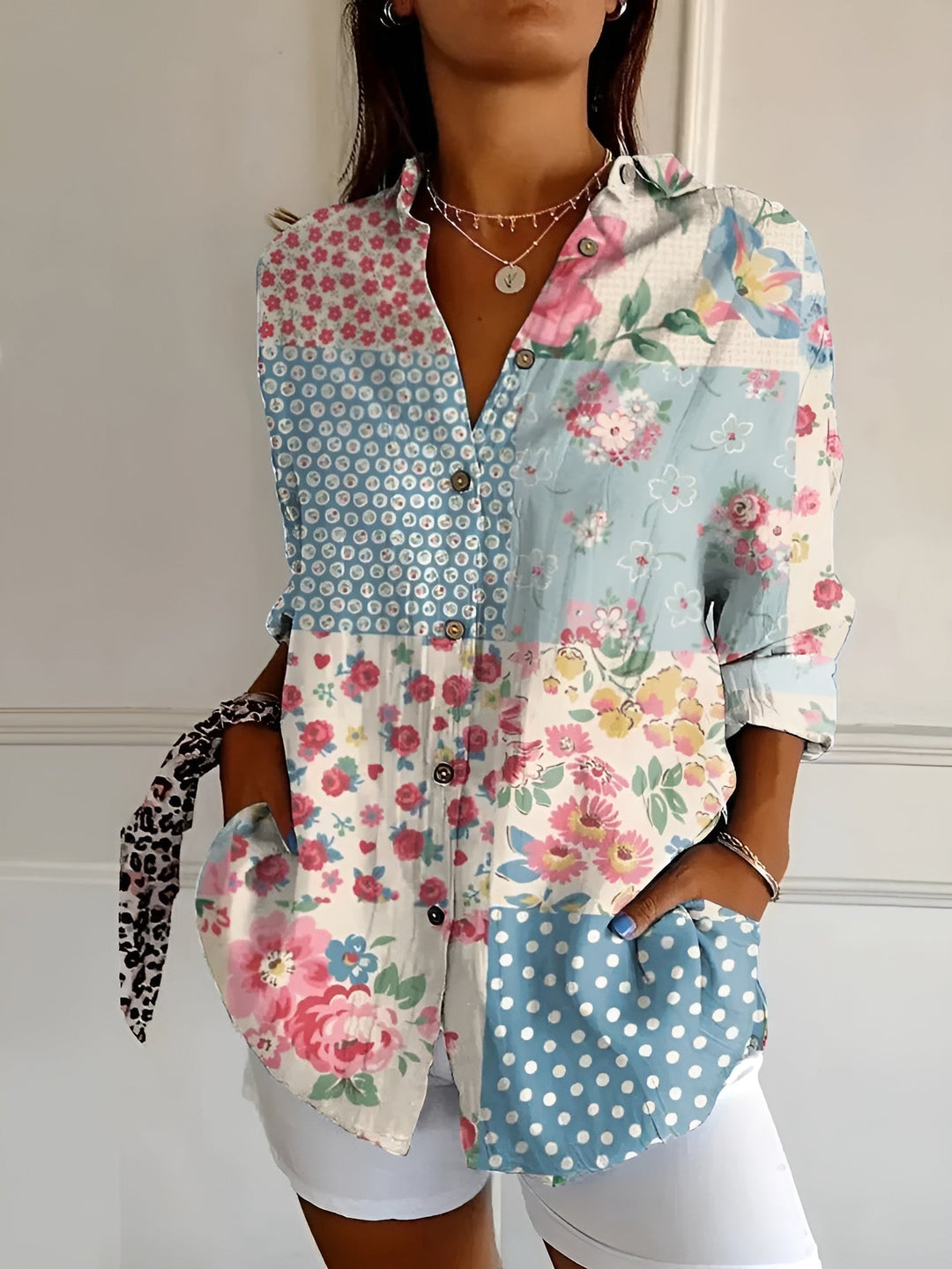 MARINA – FLORAL LONG-LINE BLOUSE