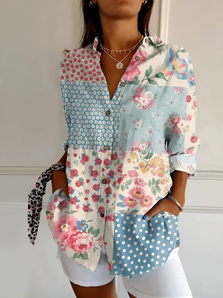 MARINA – FLORAL LONG-LINE BLOUSE