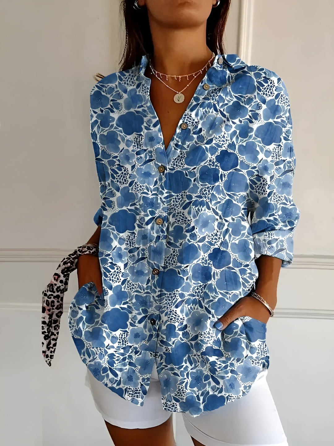 MARINA – FLORAL LONG-LINE BLOUSE