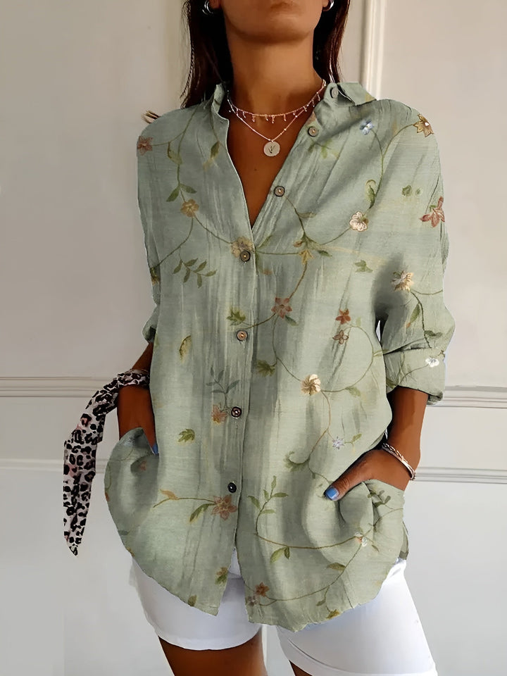 MARINA – FLORAL LONG-LINE BLOUSE